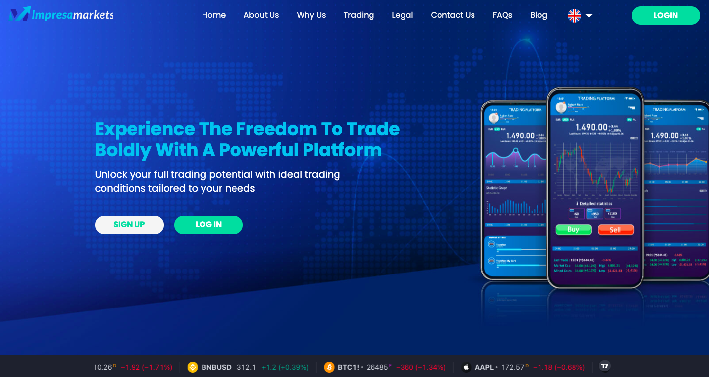 Impresamarkets trading platform