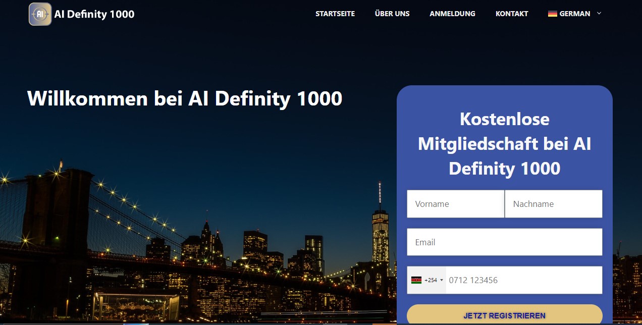 AI Definity 1000 Homepage